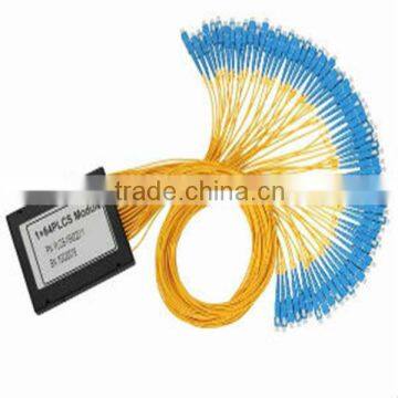 1x64 FTTH cassette optical splitter 1 64 plc splitter with high quality plc splitter chip