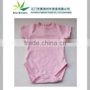 100% Cotton Solid Color Knitted Baby Interlock Romper