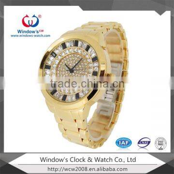 fashion diamond women watch luxury golden watch