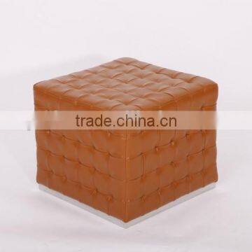 Genuine leather fancy upholstered stool ottoman, turkish ottoman furniture