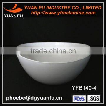 Fashion design melamine white serving salad bowl