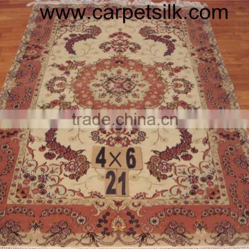 handmade wool & silk art handcraft carpet luxury art wool & silk rug guangzhou whosale wool&silk carpet