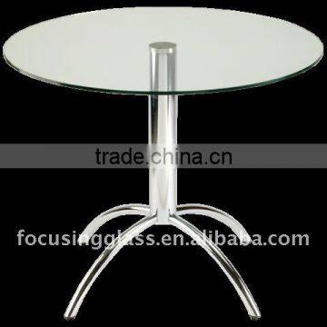 Round 6-12mm white Tempered&frosted Glass Table Top