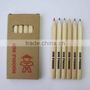 6 colors natural color wooden pencil set