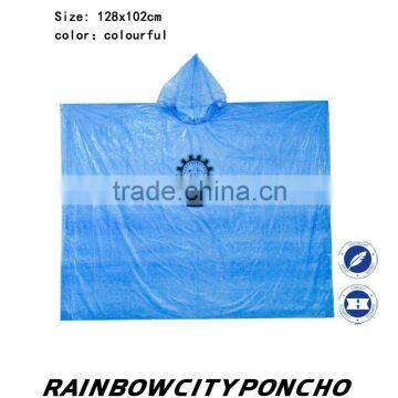 colorful one time rain coat with logo print and customize logo packing and size