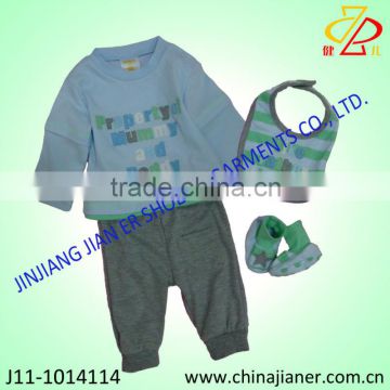 2014 new arrival 100%cotton newborn baby boy suit 4 pcs set