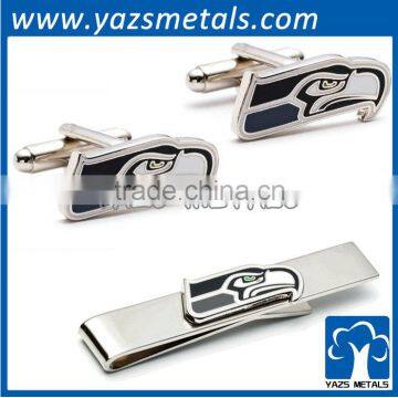 cufflinks and tie clip set enamel