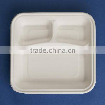 TY-10 Wholesale 5 Comprtments Airline Food Sugarcane Paper Tray photo-3