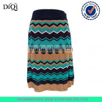 Latest Style Skirts Midi Skirts Chevron Striped Knit Sweater Skirt