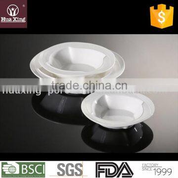 H5919 wholesale round edge white porcelain oem custom ceramic bowl