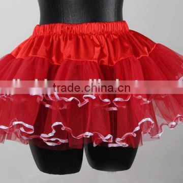 Red Fluffy Tutu Skirt With Ribbon