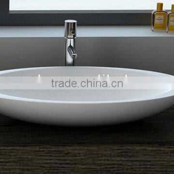 Modern Rectangular Fbathroom Solid Surface Wash Basin, Stone Resin Wash Basin, Wall Hung Wash Basin photo-4
