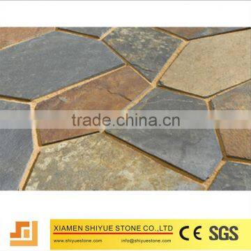 Yellow gray slate pool paving tile