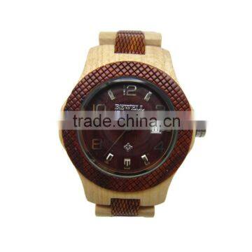 Natural Maple Wood and Red Rose sandal wood Watch For Man Wholesale Wood Watch hand craft gifts