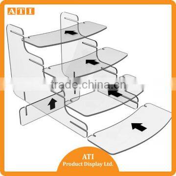 ATI supplier factory wholesale assemble product riser acrylic cosmetic display rack