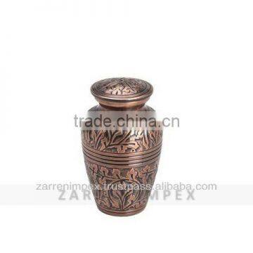 Copper oak 3" Brass Keepsake Urn