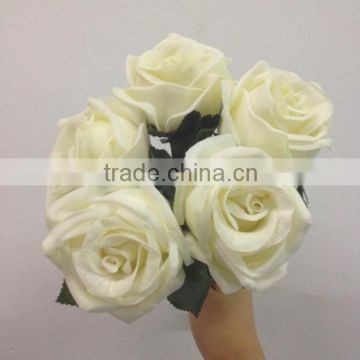 artificial handmade flower , pu white rose head for home decro