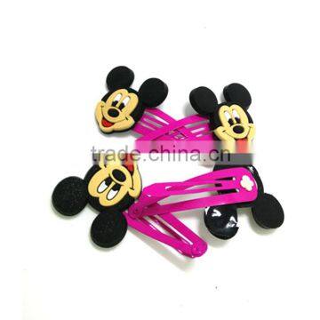 PVC topper custom kids invisible hair clip