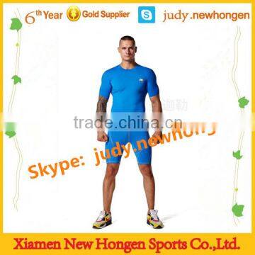 blue youth compression shirts, skin tight spandex compression shirt