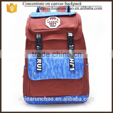 Unisex fashion movement cotton canvas color backpack high school