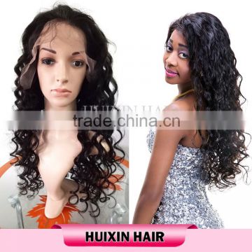 Top quality natural hair, wholesale natural wave style virgin human hair, full lace human hair wig