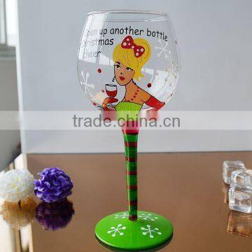 Stemware Crystal handpainted Christmas wine glass cup from Bengbu Cattelan Glassware Factory