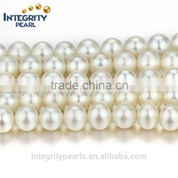 8mm AA+ high quality natural near round pearl strand ,white freshwater pearl 16-inch strand