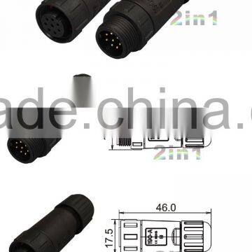 Male Female Circular Assembled 8Pin Connectors, SQ14 Series, IP68 Rating, Weatherproof Cable Connectors 8 Pin
