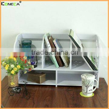 New arrival Mini WPC board engraved book shelf for kids waterproof book shelf stand