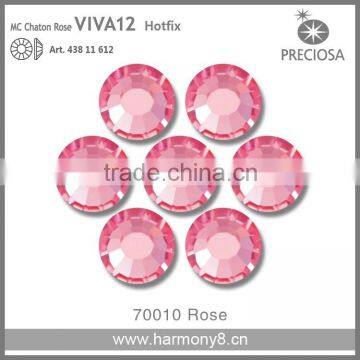 PRECIOSA Flat Back Hot Fix Rhinestones, Rose MC Chaton Rose VIVA12