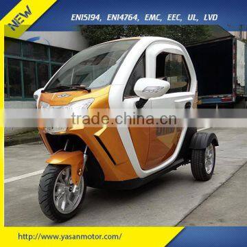 2016 new product 72V/45AH 2.2KW 3 wheel electric tricycle for handicapped with mp3/back up video/warmer