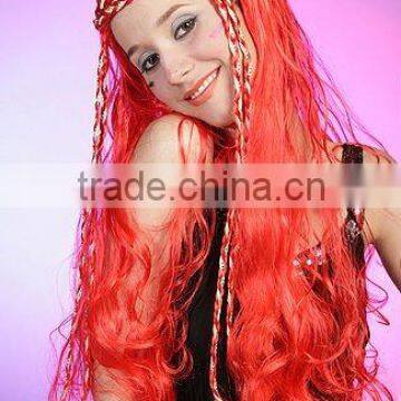Synthetic Long Red Braids Carnival Wig, Cheap Cosplay Wigs,red Party Wigs photo-2