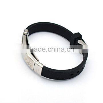 Popular Laser Lettering Bracelet Stainless Steel Religious Bangle Black Silicone Bracelet photo-2