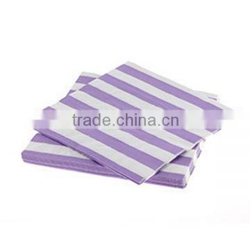 Purple Rugby Stripe Napkins Pkt 20