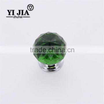 Furniture Hardware Green Small Globe Chrome Base Cabinet Glass Knob