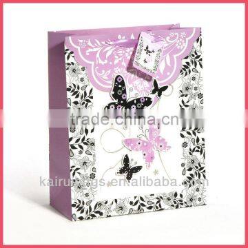 Butterfly printed elegant recycle paper bag