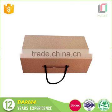 Darlee factory wholesale custom logo printed brown shoe box with handle