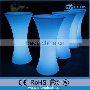 Battery rechargeable rgb led light bar furniture, PE material color changing illuminated bar chair