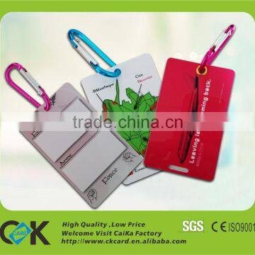 Custom pvc luggage tag with Clear Strip