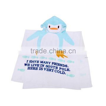 Cotton Penguin Shape Kids Bathrobes with Hooded