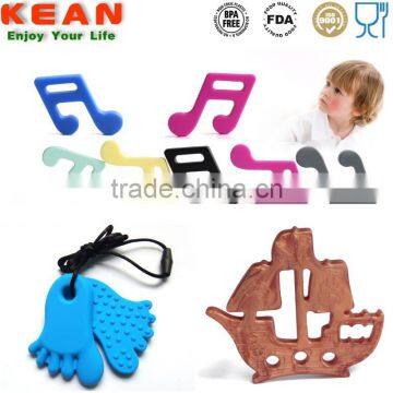 BPA Free Non-toxic Mom's Jewelry Baby Teething Silicone Pendant photo-2