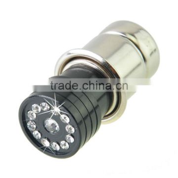 Aluminum Universal Crystal Decoration Car Cigarette Lighter Plug Socket