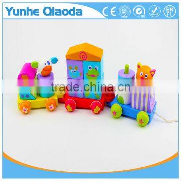 Colorful Wood Stocking Train Toys Animal Shape Blocks Education Gift photo-2