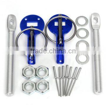 Audew 2015 New Race Rally Design Flush Hood Mount Bonnet Latch Catch Pin Key Locking Kit 4 COLORS photo-2
