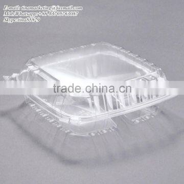 Clear Hinged BOPS Plastic Food Service Box Multi Compartment Clamshell Food Container photo-2