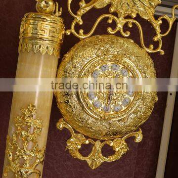 Onyx Tube Hanging Floor Clock, New Design Copper Clock, Home Decoration Art Gold Royal Clock photo-2