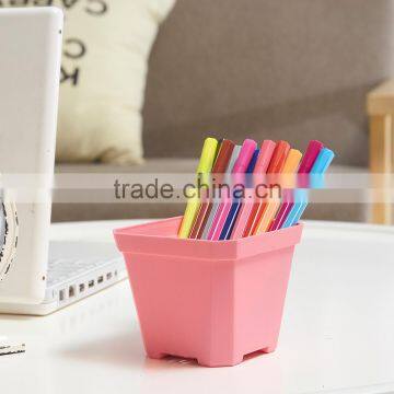 Thicken Colorful Square Plastic Plant Pot for Decoration of Home Office Desk Garden Flower Shop photo-2