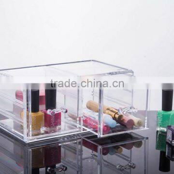 Two Square Storage Acrylic Jewelry & Cosmetic Organizer