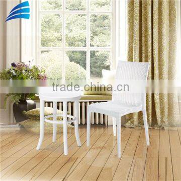 Rattan white garden dining room chair set