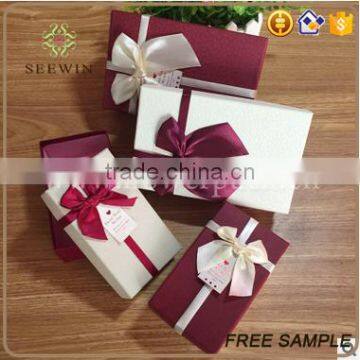 Rectangular Wedding Sweet Box With Decorative Bowknot photo-3